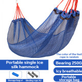 Adult Outdoor Ice Silk Mesh Hammock Single-person Student Dormitory Mesh Hammock Foldable Hanging Chair Portable Sleeping Bed