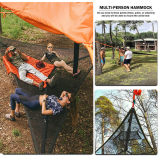 Multi Person Outdoor Triangle Hammock Portable Camping Sleep Bed Jungle Hanging Bed Foldable Picnic Garden Patio Adult Hammock