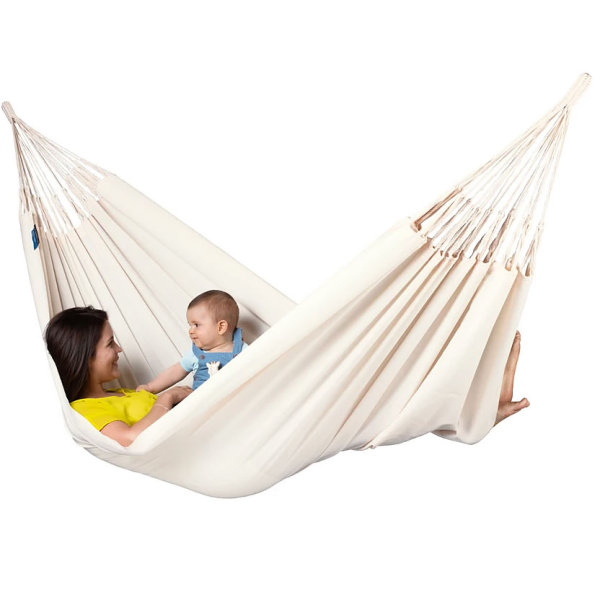 Adult Cotton White Camping Hammock Soft Comfortable Fabric Canvas Hanging Bed Portable Outdoor and Indoor Hammock Garden Swing
