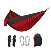 Double Nylon Hammock Outdoor Camping Ultra Light Portable Nylon Spinning Parachute Cloth Color Matching Hammock