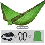 Portable Parachute Camping Single Double Hammocks 102x55inch Indoor Outdoor Hiking Travel Beach Swing Hammock with 2 Tree Straps