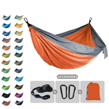 Double Parachute Hammocks 102x55inch Portable Lightweight Outdoor Camping Travel Hammock for Adventure Holiday Hiking Survival
