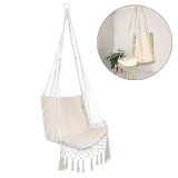 Single-person Garden Swing with Tassel Adult Leisure Outdoor and Indoor Rocking Chair Portable Comfort Patio Camping Swing