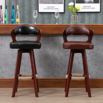 VIP Custom Light Luxury Bar Chair Solid Wood High Bar Modern Minimalist Rotating Backrest Table and Chair Bar Chair