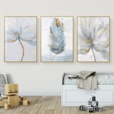 E- EC Backdop Brand Decorain Colorful Flowers Wallpapes Feather Decorative Paintings Gliding Over Light Blue Living Room 34