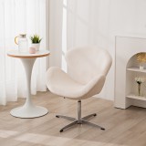 Swan Chair Fabric Sofa Chair Solid Color Cream Color Comfortable Lift Swivel Leather Leisure Chair Dressing Chair Makeup Chair