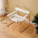 Wassily Chair Lazy Sofa Scandinavian Saddle Leather Single Chair Stainless Steel Leisure Single Sofa Chair Lounge Chair