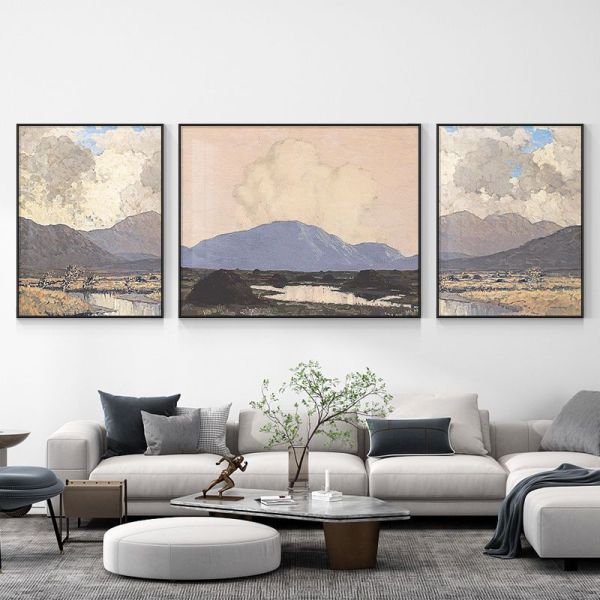 EE Scenery Paint on Canvas Living Room Decorative Painting Background Wall Modern Minimalist Decoration Hot Sale