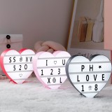 Personalized Free Stand LED Heart Cinema Light DIY Light Up Message Sign Marquee USB Changeable Letter Board w/ Letters 22X22Cm
