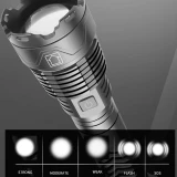 5000lm XHP160 Hunting Flashlight 19.3-26CM 26650 USB-C 50W Searchlight Zoomable Fishing Spotlight 5Mode Camping Emergency Torch