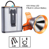 10W LED Hunting Spot Headlamp Clip On 3/5*18650 Searchlight Torch 3Mode Powerful Fishing Flashlight Detachable Camping Lantern