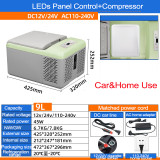 9L/12L Car Refrigerator Mini Fridge Small Freezer Compressor Portable Cooler 12V/24V/110-240V For Home Use Vehicle Truck