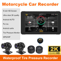 5 Inch Touch Screen Wireless Carplay Android Auto Video Recorder MirrorLink Dash Cam Waterproof Tire Pressure Detection G Sensor