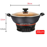 Multi-functional Electric Stir-frying Cooker Cast Iron Pan 2100W Electric Frying Cooking Machine 220V 32cm/34cm/36cm/38cm
