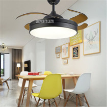 1079 42inch Simple living Room Decoration Geometry LED Invisible Ceiling Fan Light Remote Control Led Pendant Fan 110/220V