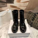 Women'S Boots Shoes Autumn Mid-Heel Comfortable Ankle Women'S Boots Black Fashion Brand Designer Shoes Versatile 2023 New