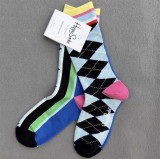 Happy Socks AB Asymmetrical Socks Cartoon Color Contrast Fashion Cotton Men And Women Couples Mid Tube Socks