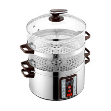 32cm Diameter Smart Electric Steamer 6 Gear Adjustable 3 Layer Multi Cooker Transparent Type Household Electric Steaming Pot