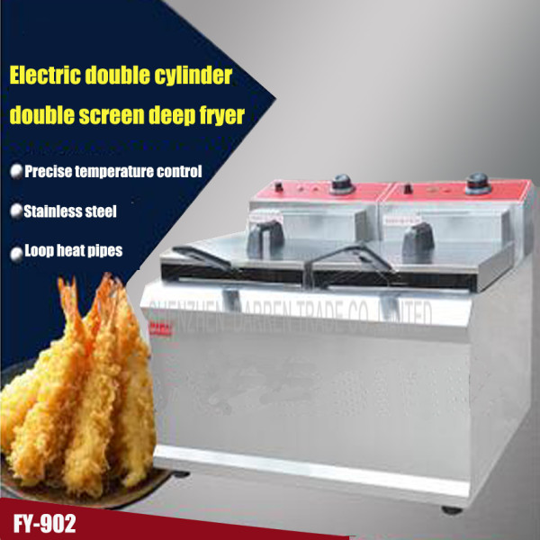 1PC  FY-902 Commercial Double Tank Open Fryer Chicken Frying Equipment Commercial Deep Fryer