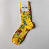 Happy Socks New Men's Mid-Tube Socks Four Seasons Pure Cotton Classic Socks SIZE 41-46
