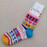Happy Socks Fashion Color Sport Cotton Women's Socks Medium Stockings