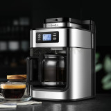 1000W Coffee Maker Machine Home Automatic LED-display Bean Grinder Fresh Grinding American Espresso Coffee Tea Milk Drip Pot