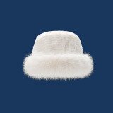 Solid Plush Fisherman Hat Winter Unisex Warm Furry Bucket Hat Thickened Mongolian Hat Ear-protection Fluffy Caps Windproof Cap