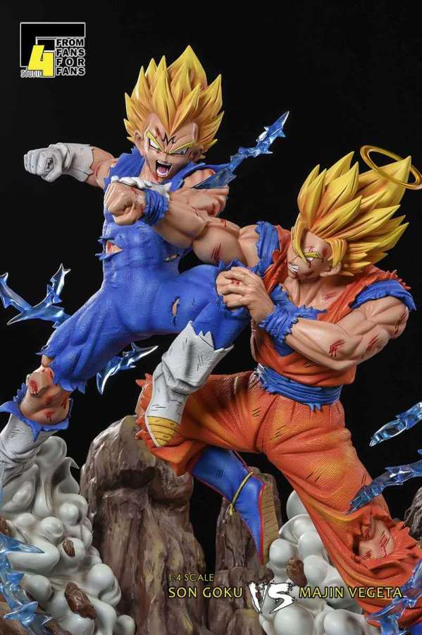 goku vs vegeta resin statue