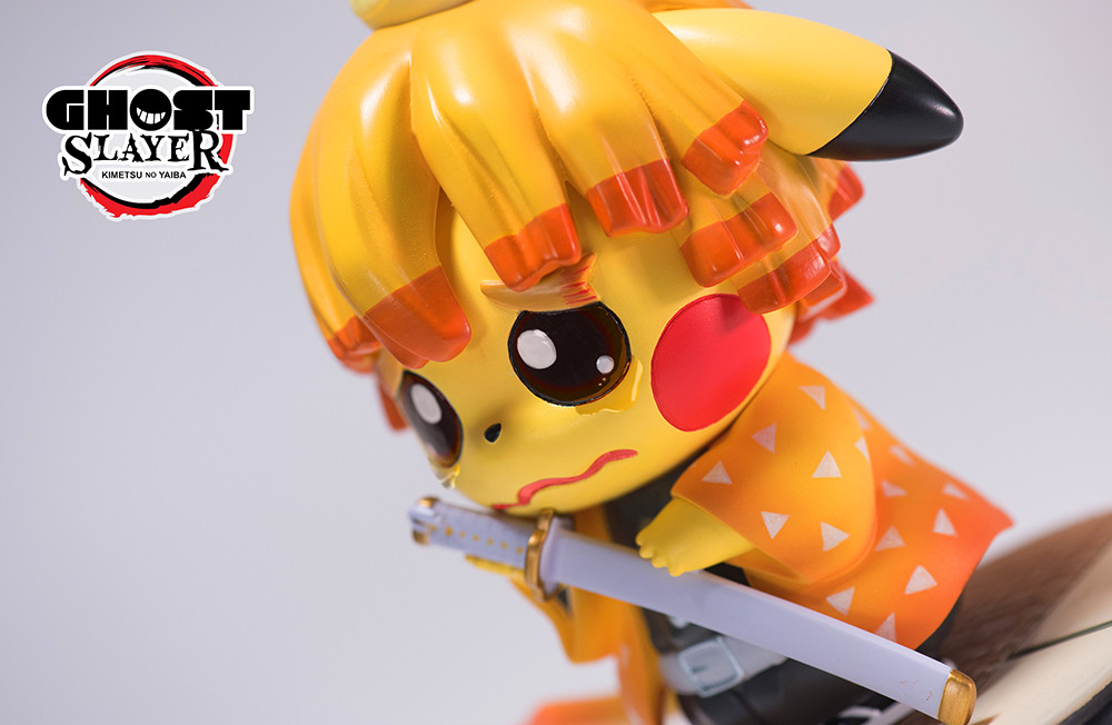 ãPreorderãGHOST Studio Demon Slayer Zenitsu&Inosuke pikachu cosplay resin statue's post card