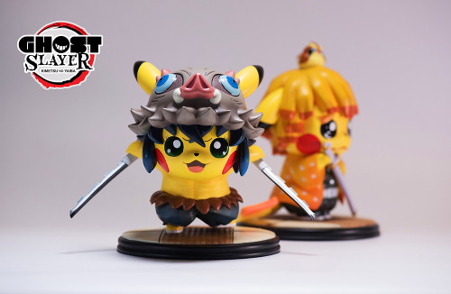 【In Stock】GHOST Studio Demon Slayer Zenitsu&Inosuke pikachu cosplay resin statue