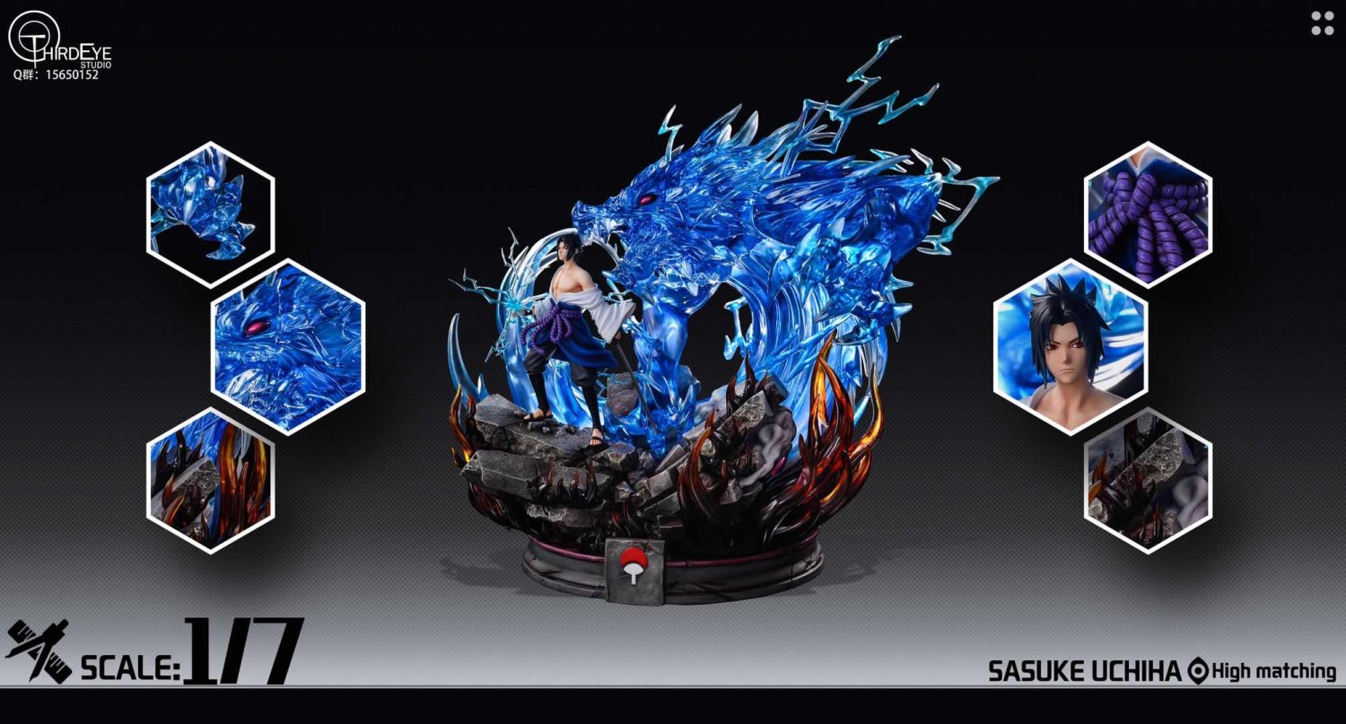 cw studio naruto akatsuki uchiha sasuke ex 9 tails gk collector resin statue