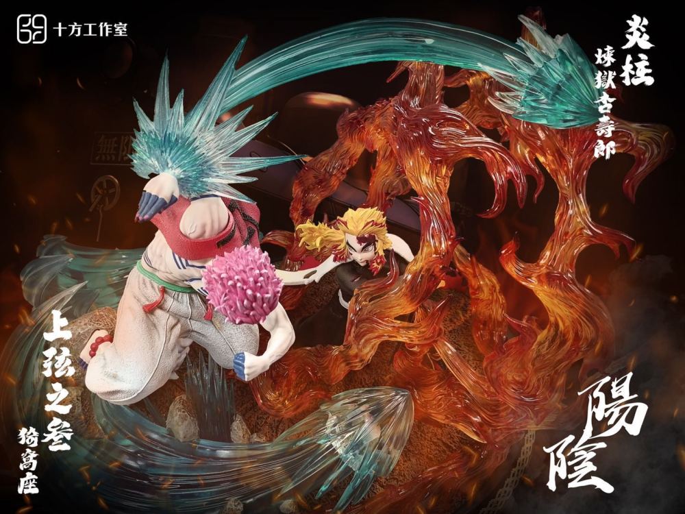 Preorder Shifang Studio Demon Slayer Rengoku Kyoujurou Vs Akaza Resin Statue S Post Card