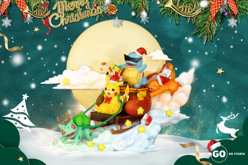 【Preorder】GO Studio Christmas Pokemon Pikachu Bulbasaur Squirtle Charmander Resin Statue's Post Card