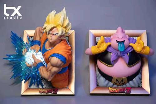 【In Stock】TX Studio Dragon Ball Photo Frame Series Goku&Buu Resin Statue
