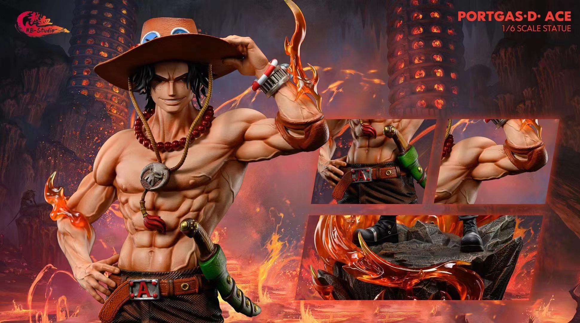 【Preorder】HB Studios ONE PIECE Portgas·D· Ace Resin Statue