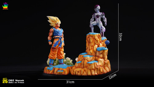 【In Stock】JacksDo DBZ Namek ACT.25 SS1 Goku vs Frieza Resin Statue