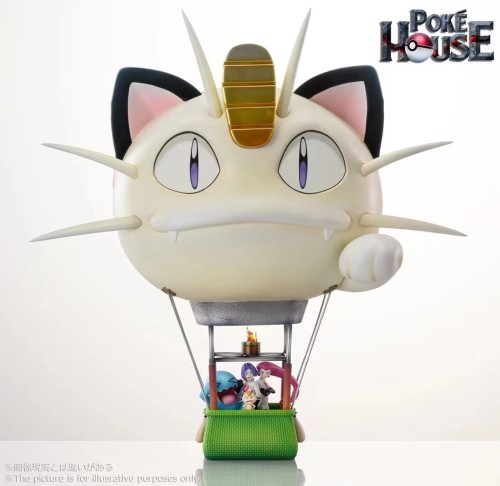 【In Stock】POKE HOUSE Studio Pokemon Rocket Team&Meowth Balloons Resin Statue