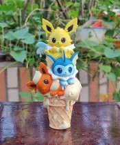 【In Stock】DM Stuiso Pokemon Three attributes Eevee Ice Cream Resin Statue