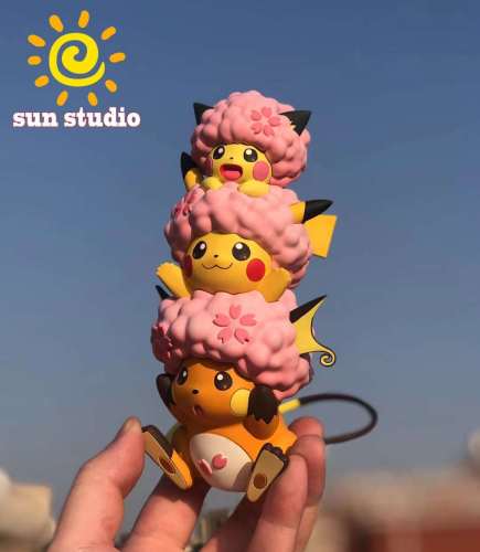 【Preorder】SUN Studio Pokemon Sakura Pikachu family Ice Cream Resin Statue