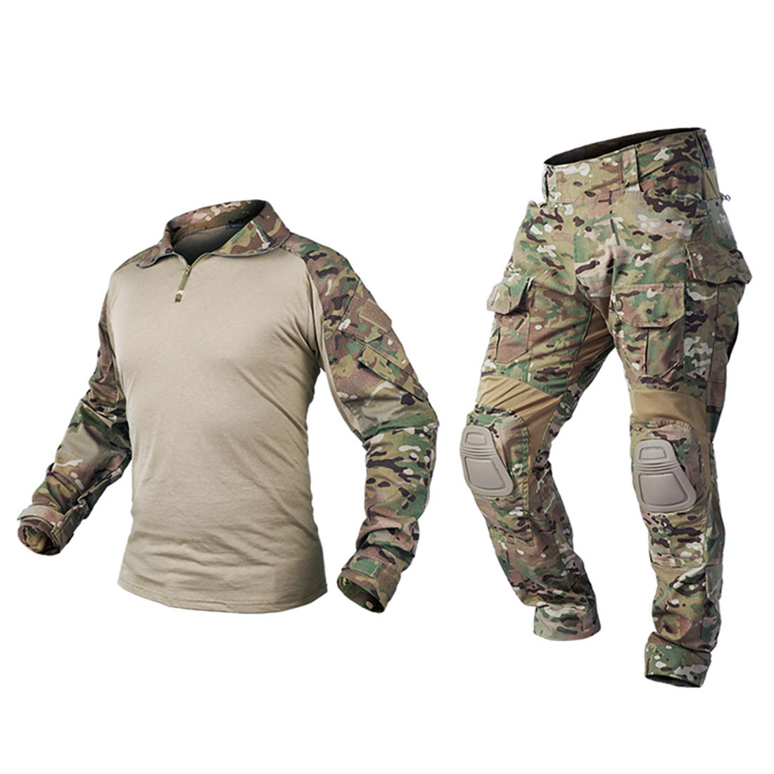 Airsoft Tactical bdu Uniform Emerson Combat Gen3 Suit Shirt Pants Multicam Black 