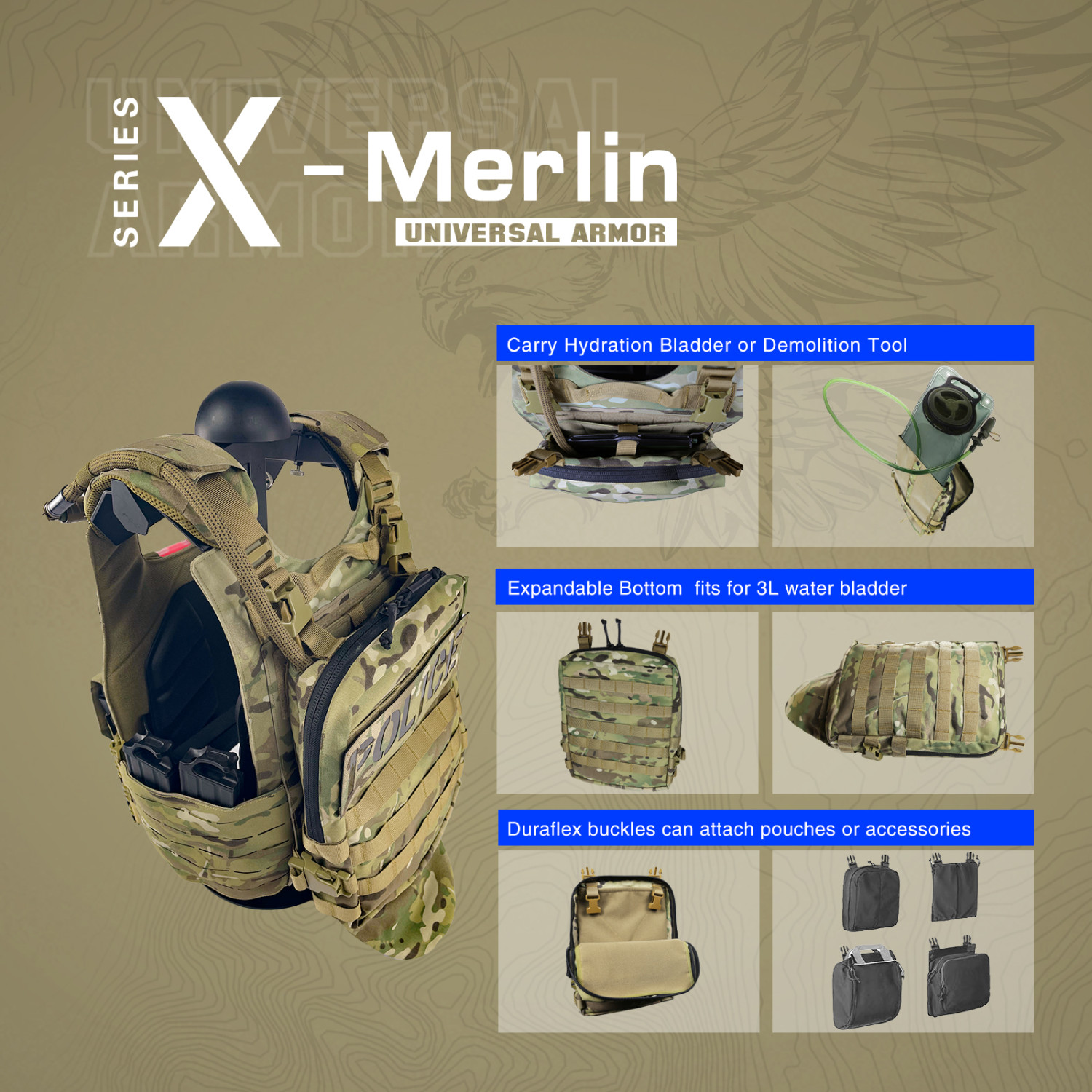 TacticalXmen UTA XMerlin Lightweight Plate Carrier Body Armor