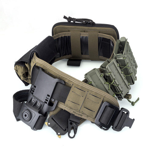 TacticalXmen Matt Nylon Tactical Belt Waist Harness+Adjustable Duty Drop Attachment+Magazine Box Cover FOR5.56/7.62 Magazine Box