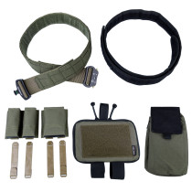 TacticalXmen Tactical Belt 3 FOLD folding recycling bag + 9MM double magazine bag + M4 556 magazine bag + first aid tactical bag + tactical waist seal 2 inches