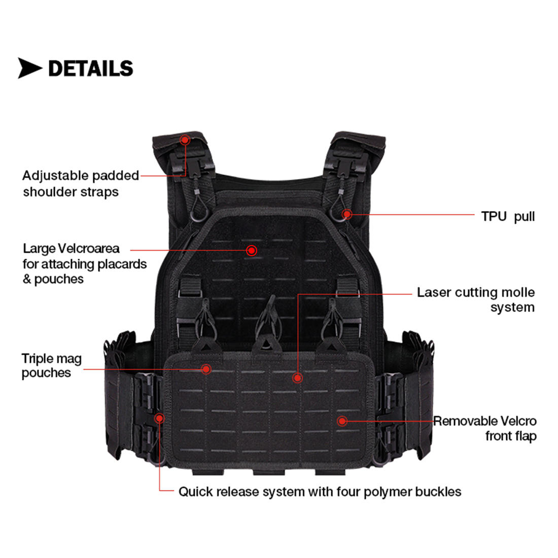 Buy CALANDIS Tactical Vest Plate Carrier Assault Gear Jacket for