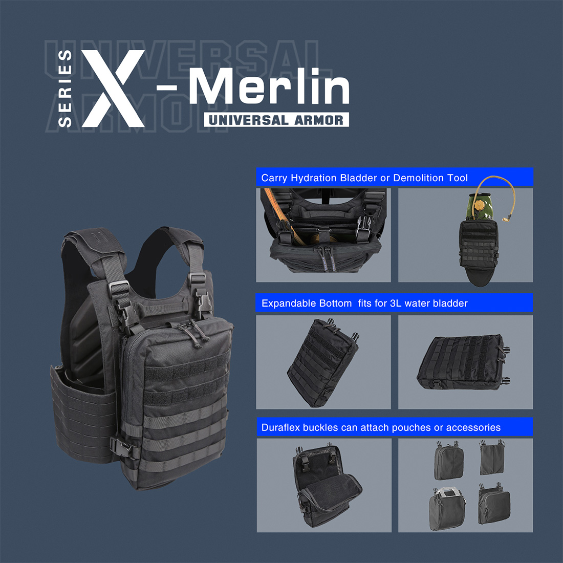 TacticalXmen UNIVERSAL TACTICAL ALLIANCE X-Merlin Plate Carrier