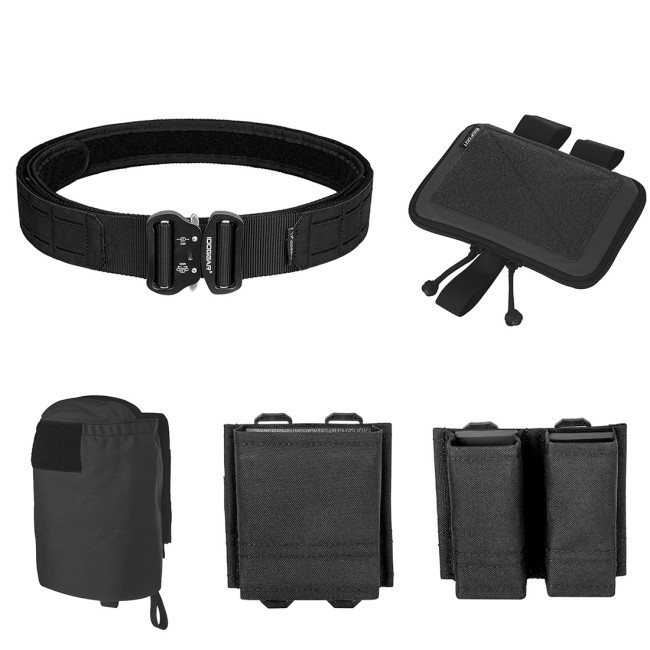 TacticalXmen First aid tactical bag + recycling bag + 556 magazine bag + 9mm double magazine bag + 2 inch ronin belt girdle set (BK)