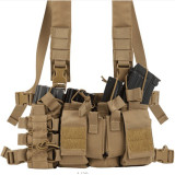 TacticalXmen Longrui Light Weight Heavy Duty Utility Training Multi Pocket D3 Carrier Military Chest Rig Vest for Army Hunting Airsoft Shooting