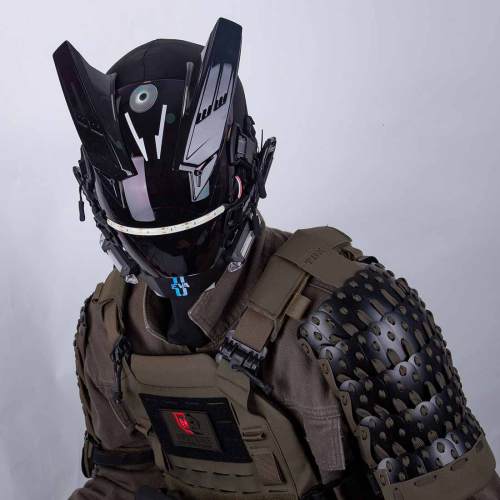 TacticalXmen Cyberpunk Helmet Mask Cyberpunk Futuristic Helmet Cyberpunk Mask techwear Cyberpunk Cosplay with LED Lights