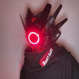 TacticalXmen Cyberpunk Helmet Red Round Light Wing Punk Mask