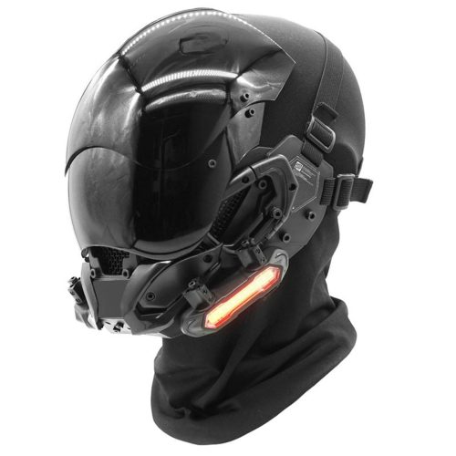 TacticalXmen Cyberpunk Helmet Mask Cyberpunk Futuristic Helmet  Cyberpunk Mask techwear with Light